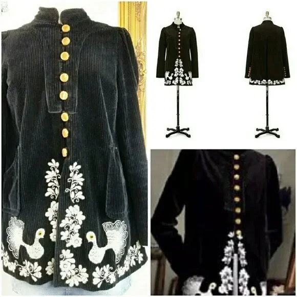 RARE anthropologie elevenses peacock corduroy - Picture 2 of 16